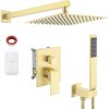 1 Handheld Shower Faucets Sets Complete Pressure Balance Shower Valve and Trim Kit Brushed Brass XB6230 BZ