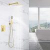 1 Handheld Shower Faucets Sets Complete Pressure Balance Shower Valve and Trim Kit Brushed Brass XB6230 BZ 2