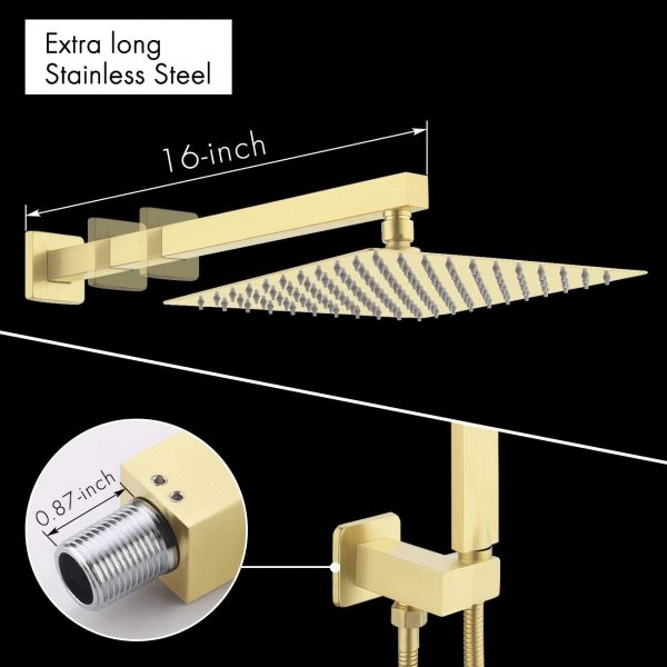 1 Handheld Shower Faucets Sets Complete Pressure Balance Shower Valve and Trim Kit Brushed Brass XB6230 BZ 6