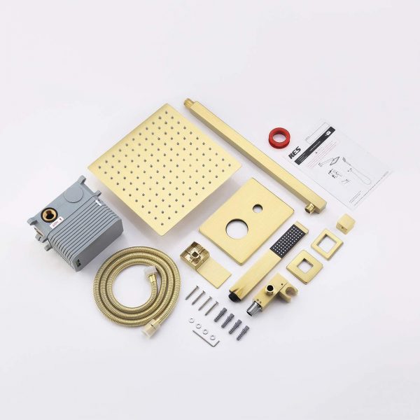 1 Handheld Shower Faucets Sets Complete Pressure Balance Shower Valve and Trim Kit Brushed Brass XB6230 BZ 9