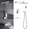 10 Spout Bath Shower Faucet Set 10 Inch Rain Shower with Handheld Spray Pressure Balance Chrome XB6305 CH 1 1