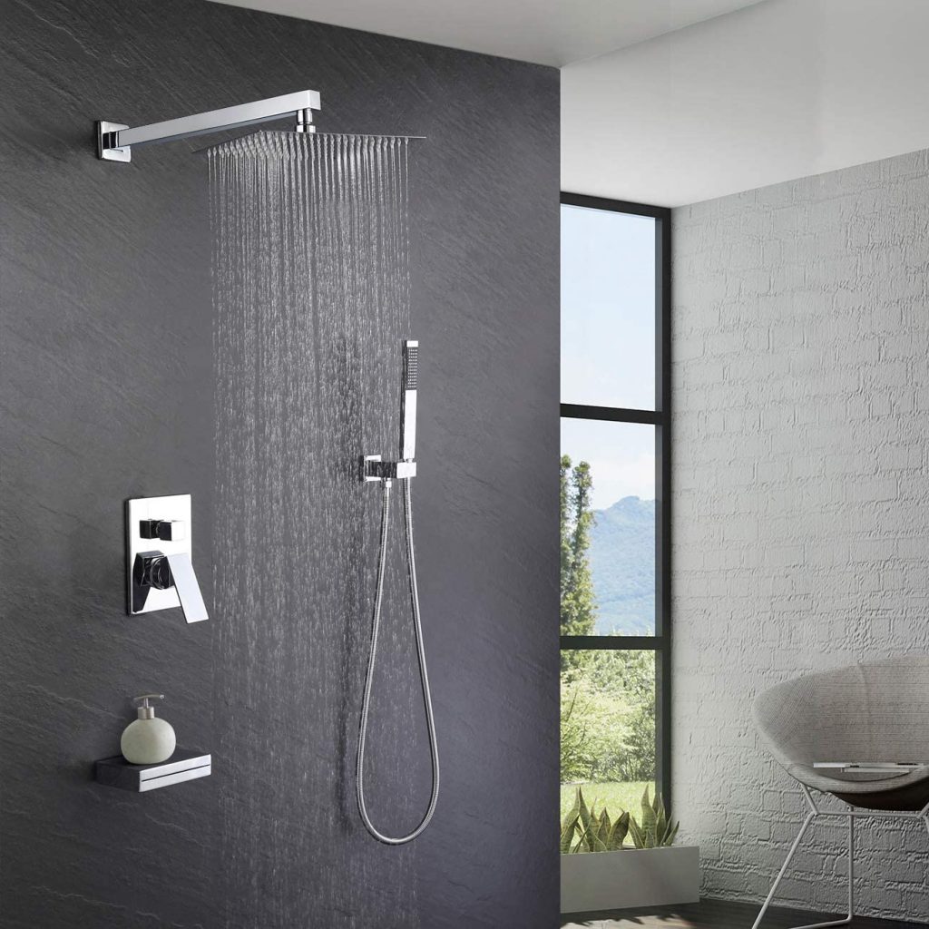 KES Shower System with Tub Spout Bath Shower Faucet Set 10 Inch Rain ...