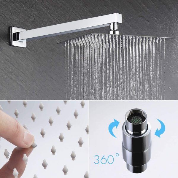 10 Spout Bath Shower Faucet Set 10 Inch Rain Shower with Handheld Spray Pressure Balance Chrome XB6305 CH 4 1