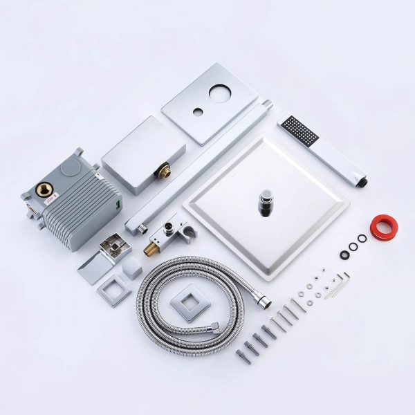 10 Spout Bath Shower Faucet Set 10 Inch Rain Shower with Handheld Spray Pressure Balance Chrome XB6305 CH 6 1
