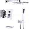 10 Spout Bath Shower Faucet Set 10 Inch Rain Shower with Handheld Spray Pressure Balance Chrome XB6305 CH 8
