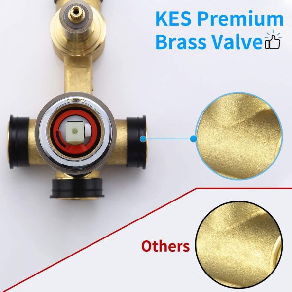 2 10 Inches Rain Shower Head Brushed Nickel Square Pressure Balance Shower Valve and Trim Kit XB6230 BN 3
