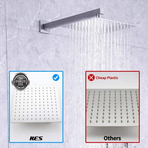 2 10 Inches Rain Shower Head Brushed Nickel Square Pressure Balance Shower Valve and Trim Kit XB6230 BN 4