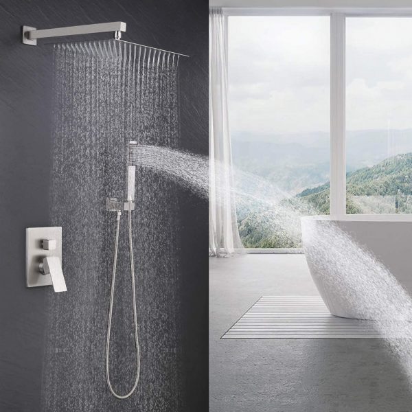 5 KES Shower System Shower Faucets Sets Complete 12 Inch Rain Shower Head 2 1