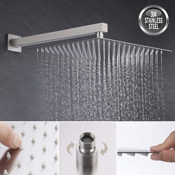 5 KES Shower System Shower Faucets Sets Complete 12 Inch Rain Shower Head 3 1