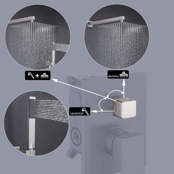 5 KES Shower System Shower Faucets Sets Complete 12 Inch Rain Shower Head 4 1