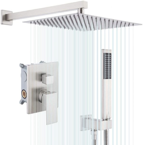 5 KES Shower System Shower Faucets Sets Complete 12 Inch Rain Shower Head 5
