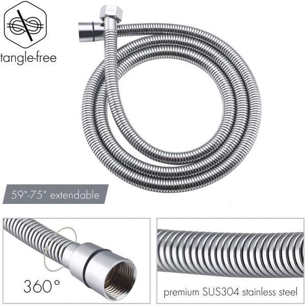 6 KES Shower Faucets Sets Complete Shower System 12 Inch Rain Shower Head 6