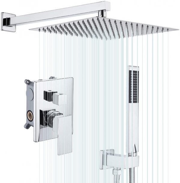 6 KES Shower Faucets Sets Complete Shower System 12 Inch Rain Shower Head