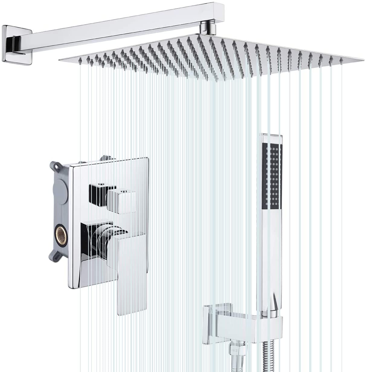KES Shower Faucets Sets Complete Shower System 12 Inch Rain Shower Head