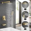 7 Tub and Shower Faucet Set Rain Shower Head with Handheld Shower System Pressure Balance Brushed Brass XB6305 BZ 1