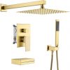 7 Tub and Shower Faucet Set Rain Shower Head with Handheld Shower System Pressure Balance Brushed Brass XB6305 BZ
