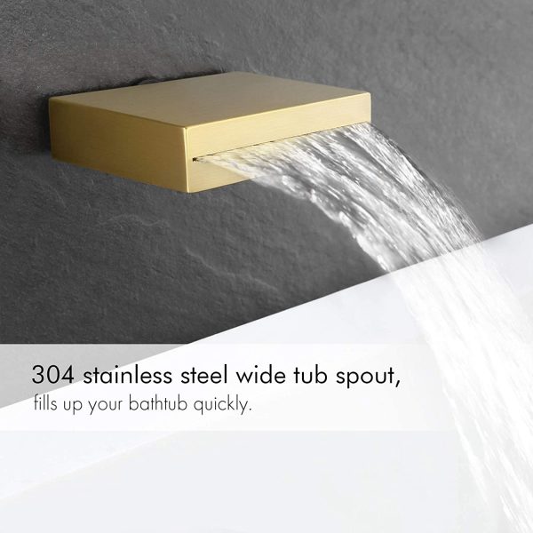 7 Tub and Shower Faucet Set Rain Shower Head with Handheld Shower System Pressure Balance Brushed Brass XB6305 BZ 4