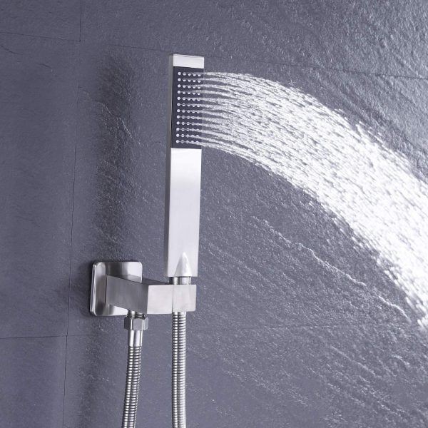 8 Set with Waterfall Tub Spout Shower System Pressure Balance 3 Function with 10 Inch Rain Shower Head XB6305 BN 11