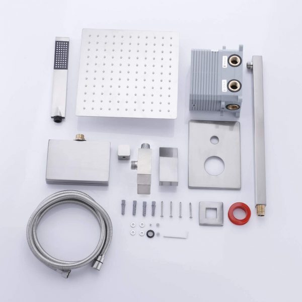 8 Set with Waterfall Tub Spout Shower System Pressure Balance 3 Function with 10 Inch Rain Shower Head XB6305 BN 13