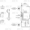 8 Set with Waterfall Tub Spout Shower System Pressure Balance 3 Function with 10 Inch Rain Shower Head XB6305 BN 2
