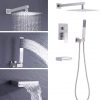 8 Set with Waterfall Tub Spout Shower System Pressure Balance 3 Function with 10 Inch Rain Shower Head XB6305 BN 9