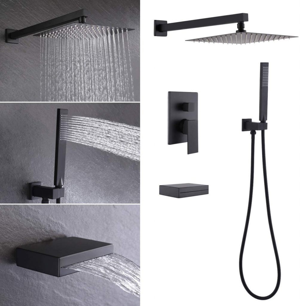 KES Shower System with Tub Spout Bath Shower Faucet Set Complete 10 ...
