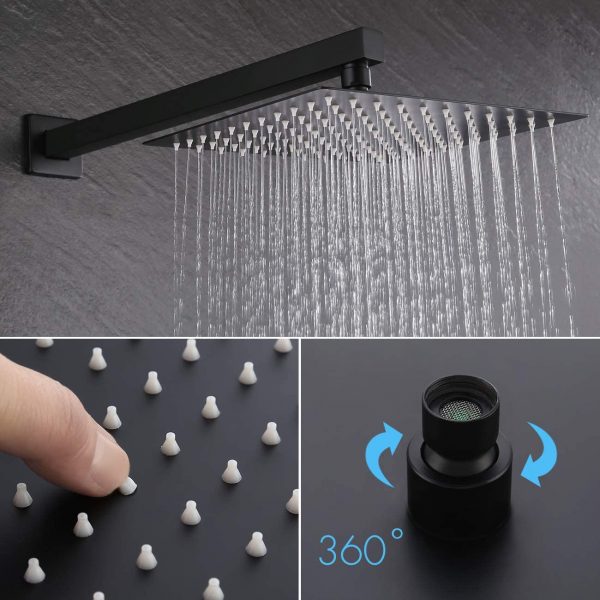 9 Complete 10 Inch Rain Shower with Handheld Spray Pressure Balance Black XB6305 BK 4