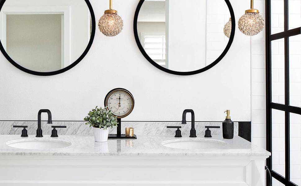 wowow black bathroom faucet with separate handle swivel spout 0
