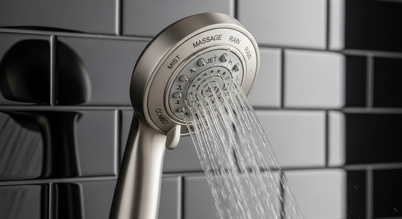 handheld shower head with jet spray